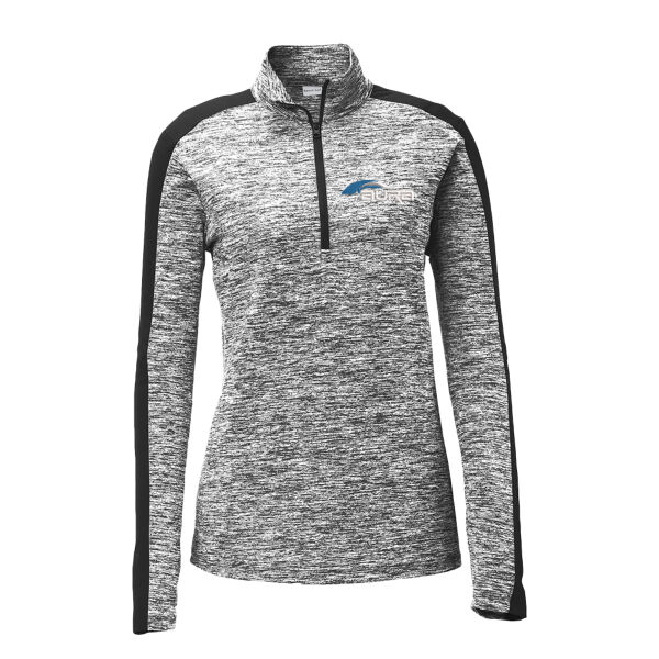 Aura - Ladies PosiCharge ® Electric Heather Colorblock 1/4 Zip Pullover Thumbnail